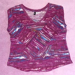 Women’s BDG Purple V-Neck Long Sleeved Shirt Size Medium